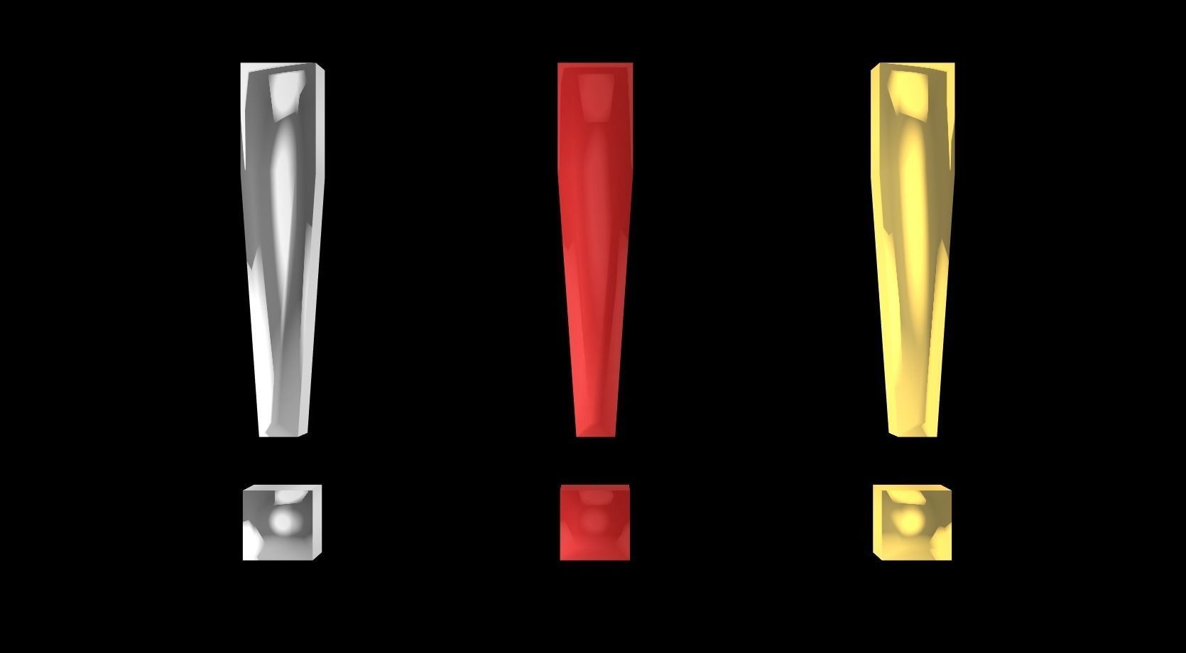 ExclamationMark letter i Low-poly 3D model_1