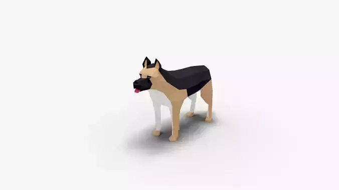 Dog Low Poly 06