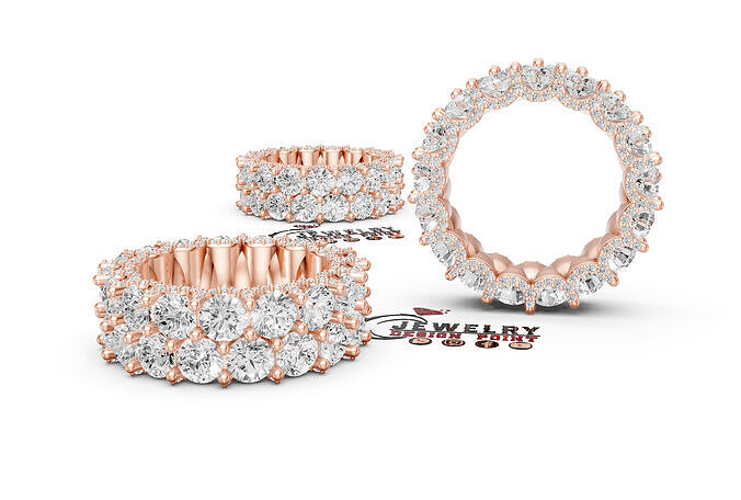 Custom Round Diamond Eternity Ring Wedding Band  Engagement Ring 3D print model
