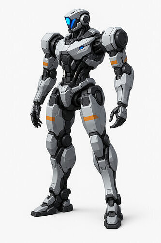 humanoid robotic 3D print model