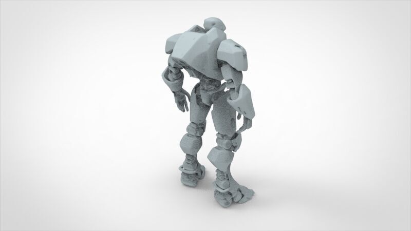 humanoid robotic millitary 3D print model_2