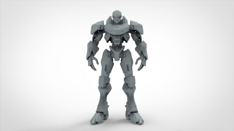 humanoid robotic millitary 3D print model_4