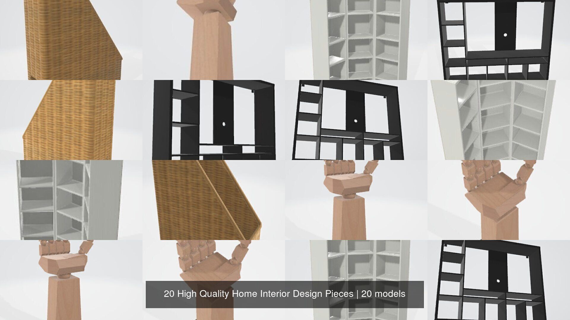 20 High Quality Home Interior Design Pieces 3D Model Collection_3