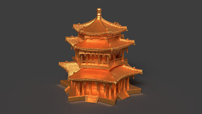 Chinese ancient tower  3D model