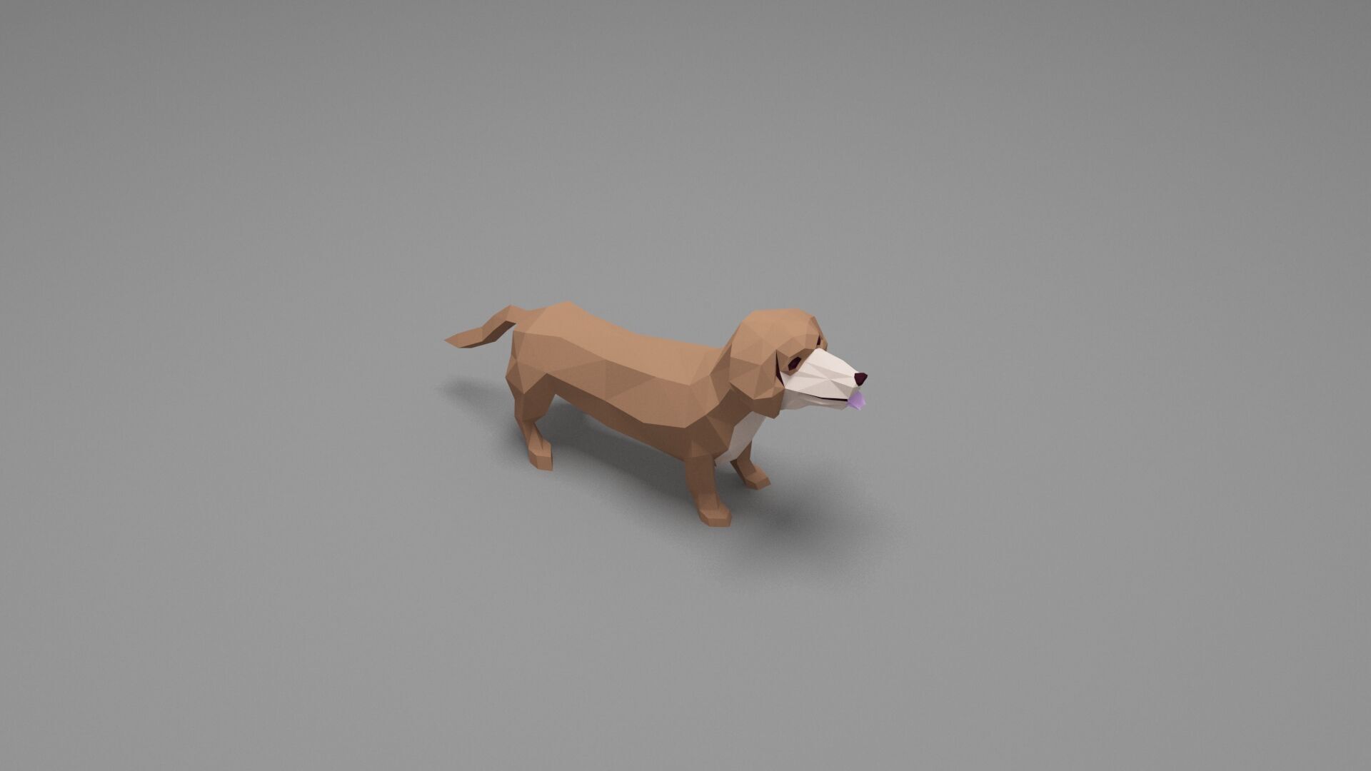 Dog Low Poly 10 Low-poly 3D model_5