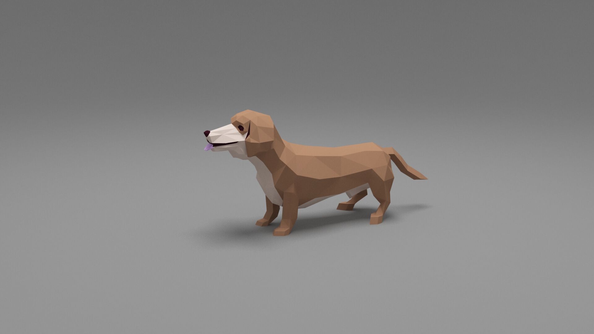 Dog Low Poly 10 Low-poly 3D model_2