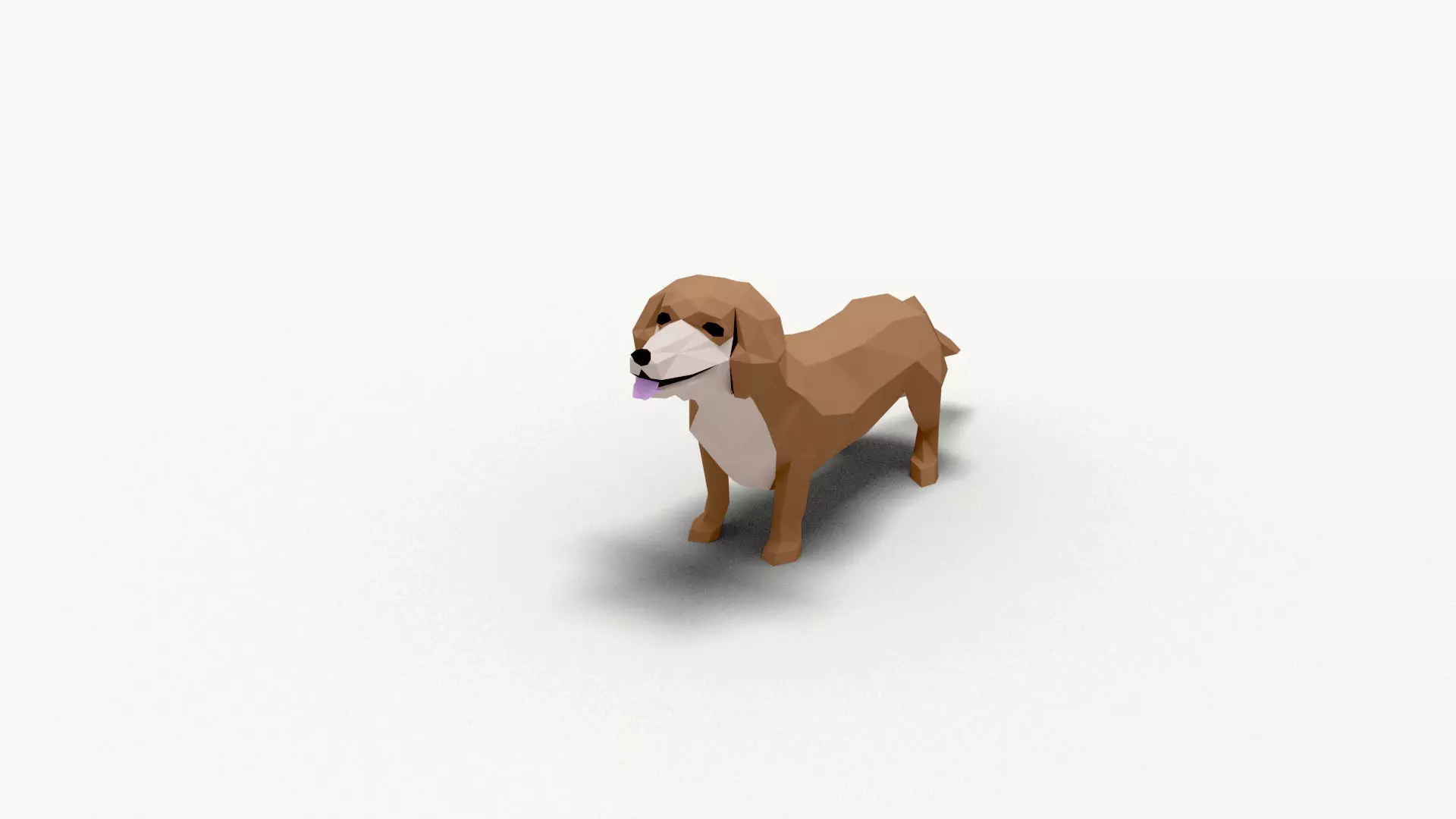 Dog Low Poly 10 Low-poly 3D model_0