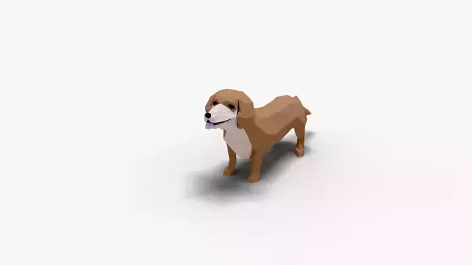 Dog Low Poly 10 Low-poly 3D model