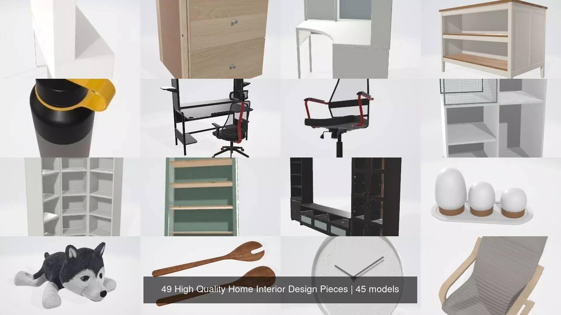 49 High Quality Home Interior Design Pieces 3D Model Collection_1