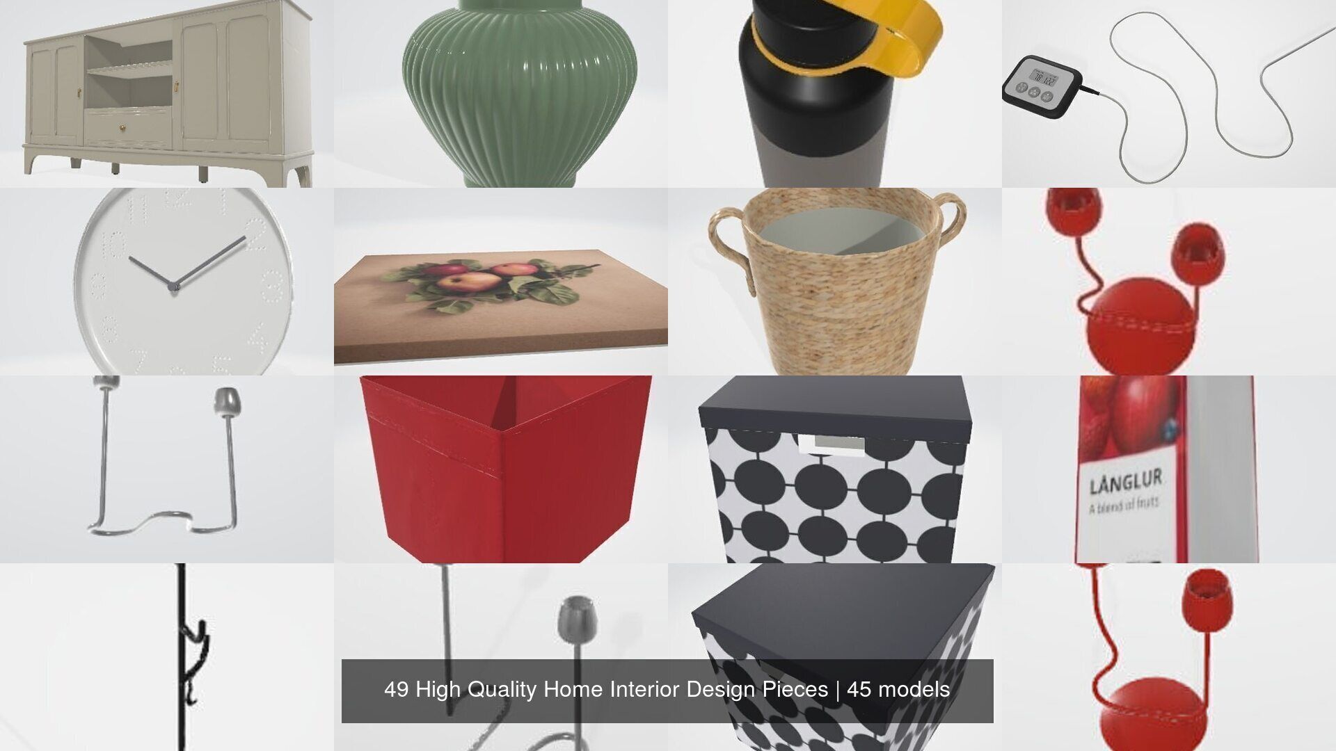 49 High Quality Home Interior Design Pieces 3D Model Collection_6