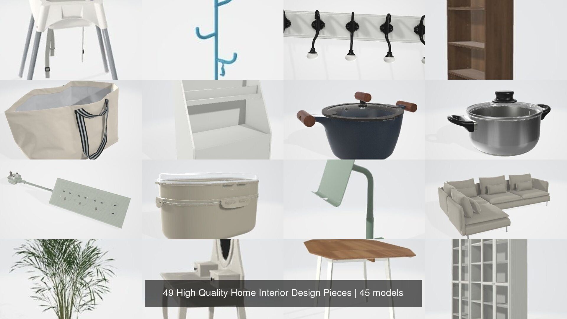 49 High Quality Home Interior Design Pieces 3D Model Collection_2