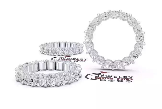 Custom Round Diamond Eternity Ring Wedding Band  Engagement Ring