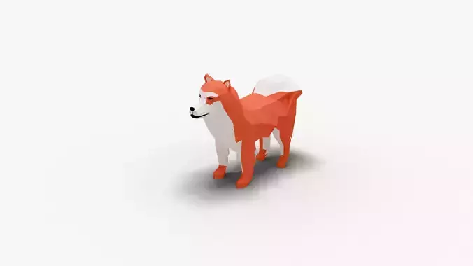 Dog Low Poly 11 Low-poly 3D model