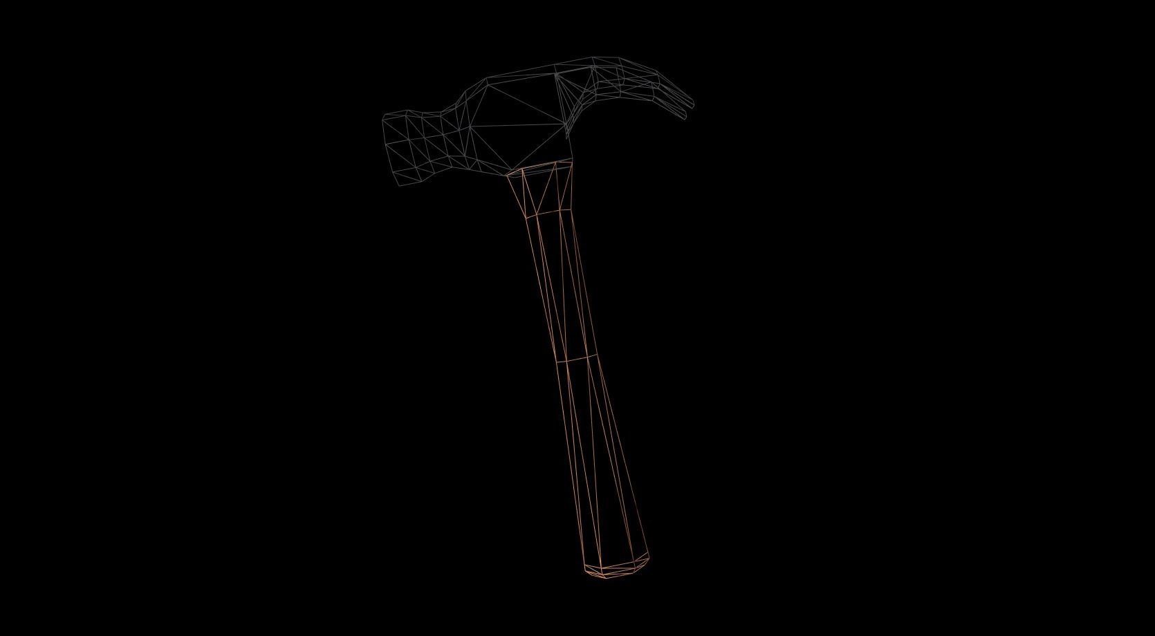 Hammer axe Low-poly 3D model_2