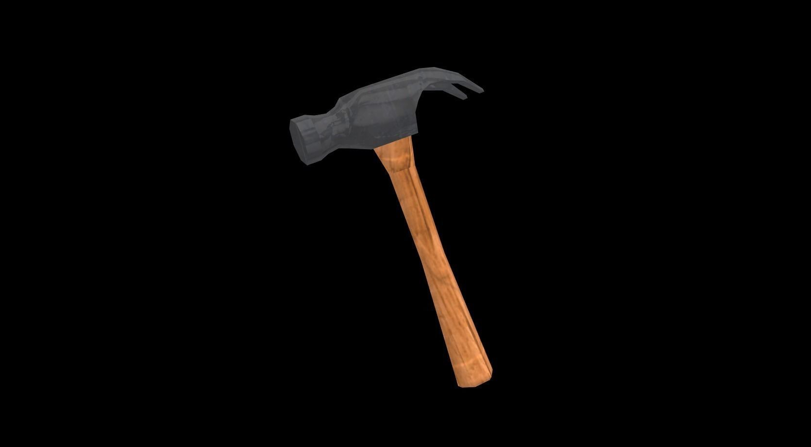 Hammer axe Low-poly 3D model_0