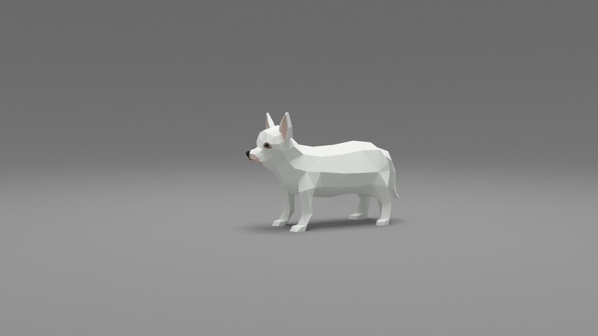 Dog Low Poly 12 Low-poly 3D model_2
