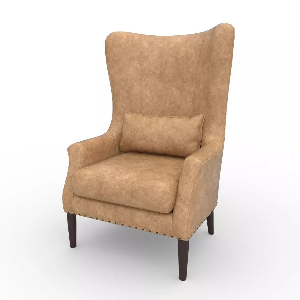 Arm chair Low-poly 3D model_0