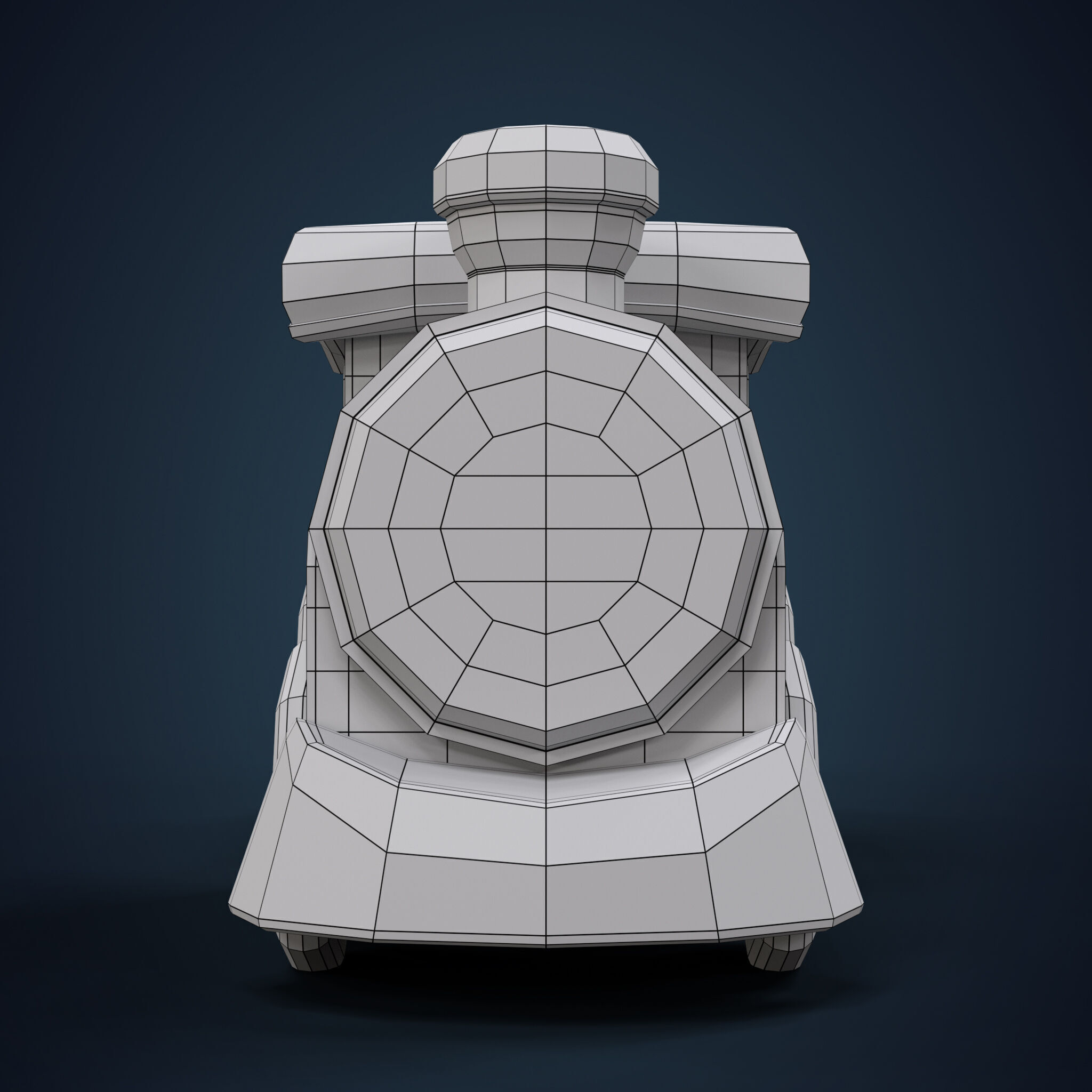 Cartoon Toy Train Low-poly 3D model_5