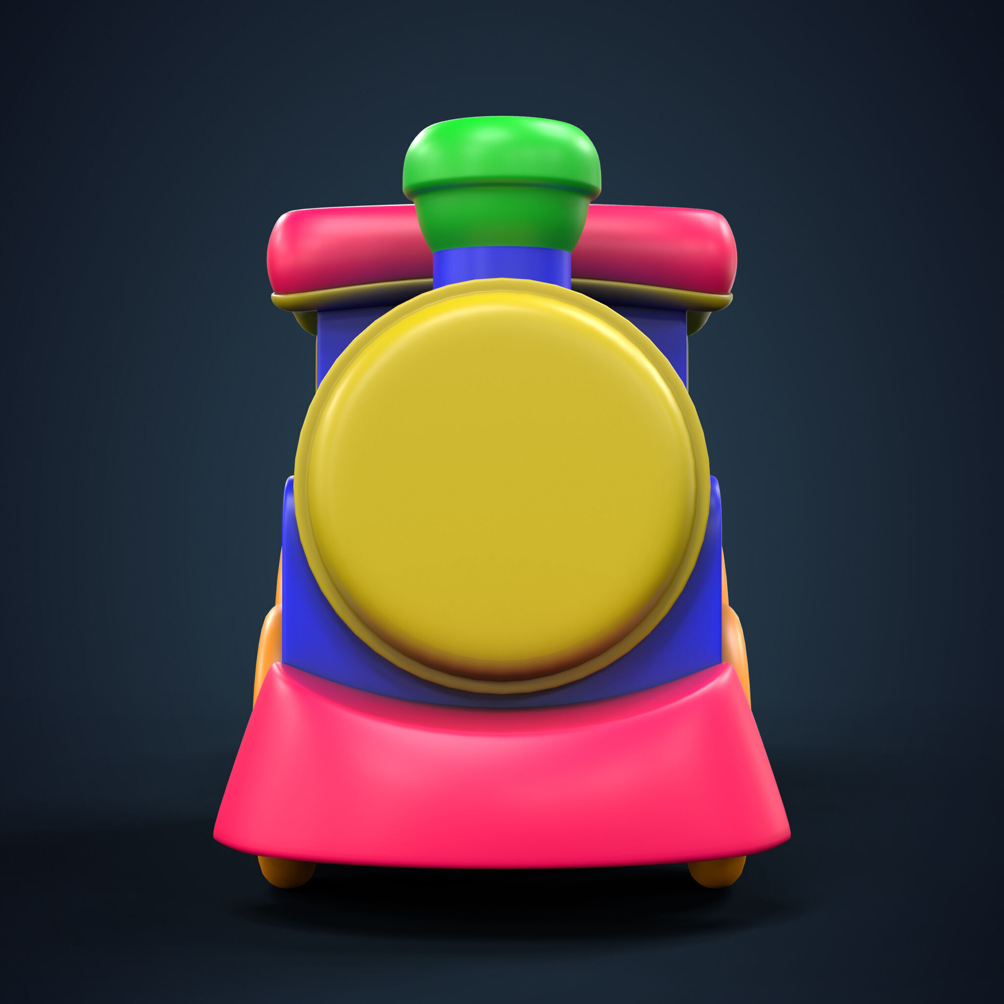 Cartoon Toy Train Low-poly 3D model_1