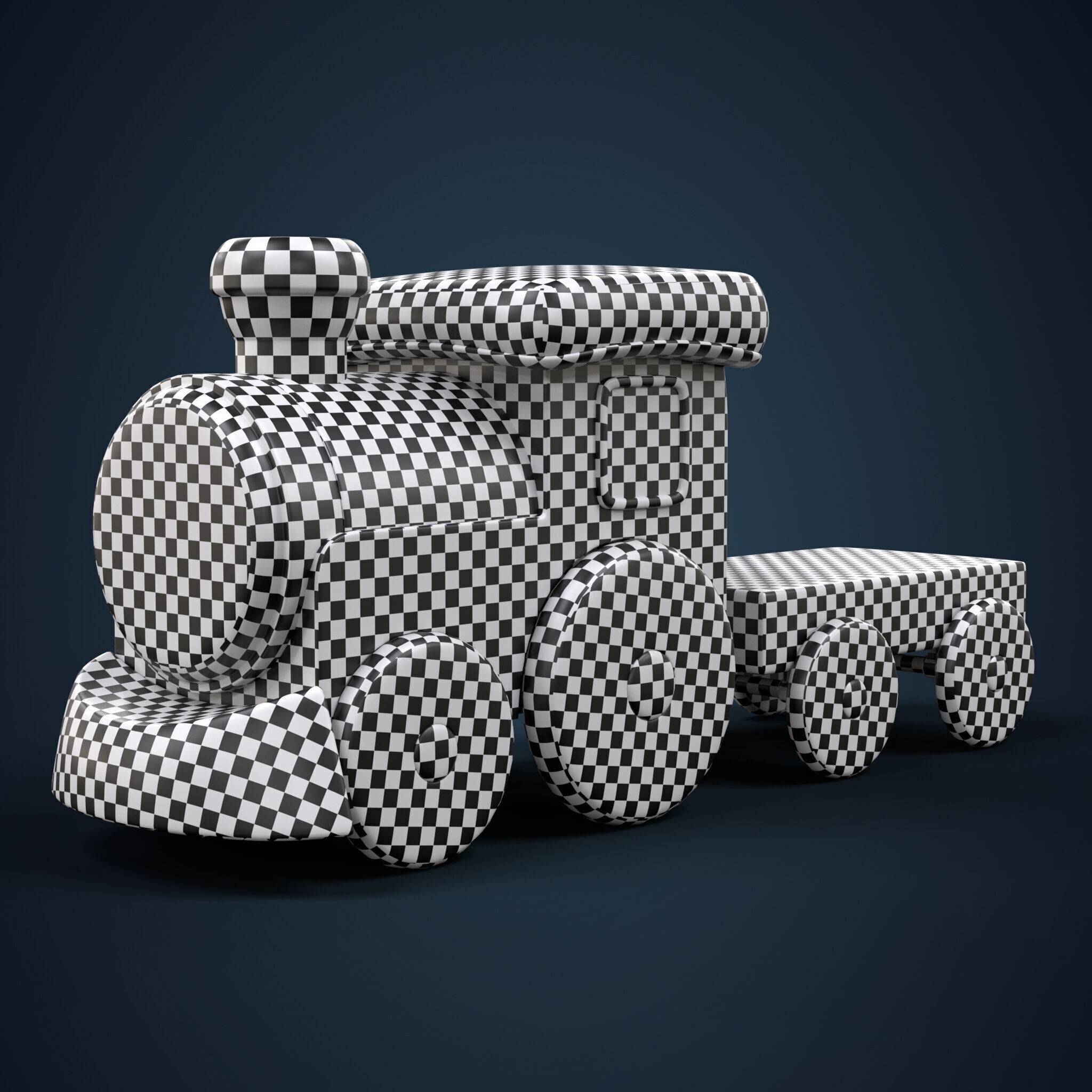 Cartoon Toy Train Low-poly 3D model_15