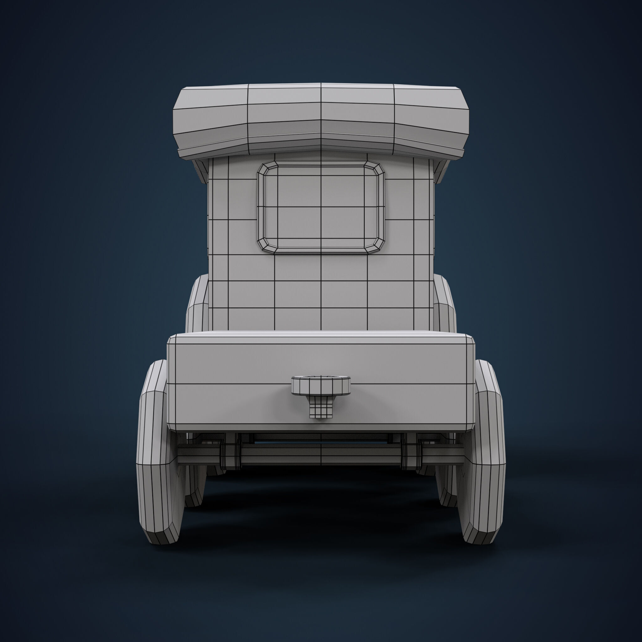 Cartoon Toy Train Low-poly 3D model_6