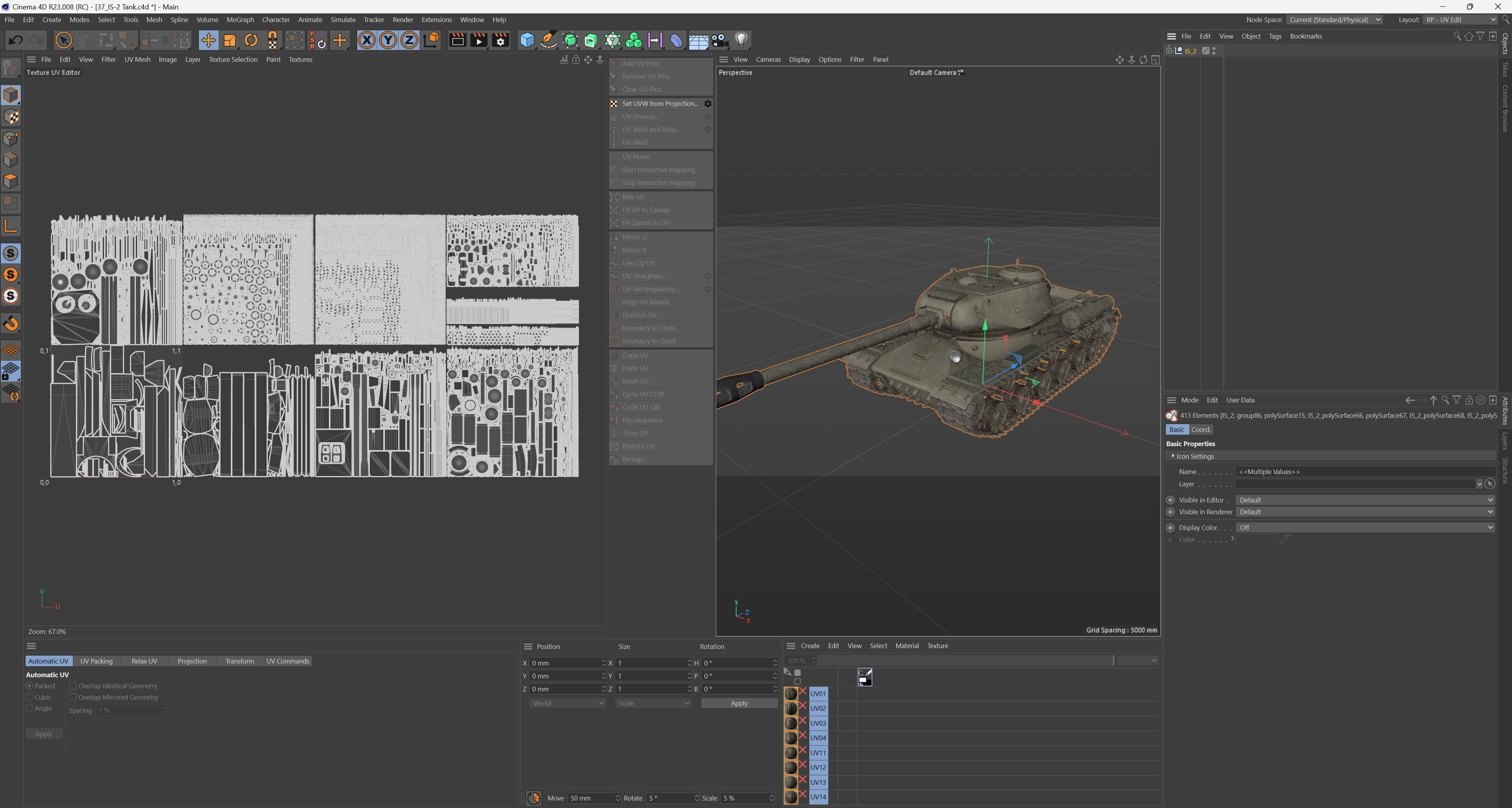 IS 2 Soviet Heavy Tank Low-poly 3D model_10