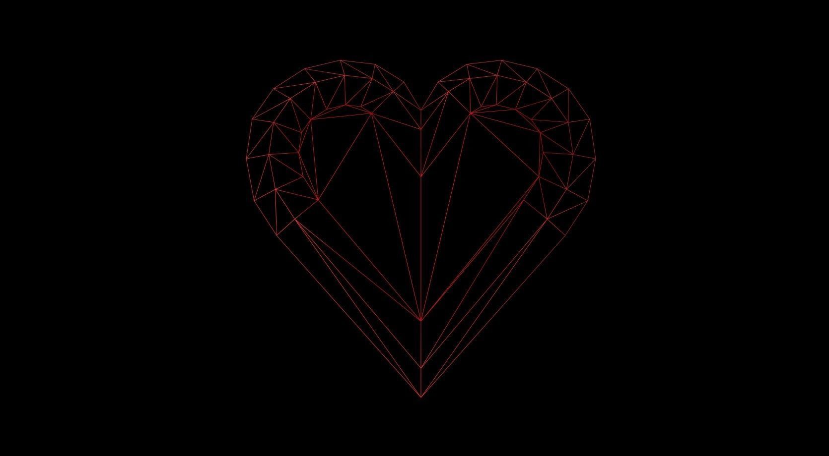 Heart Low-poly 3D model_2