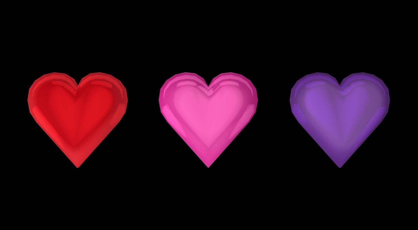 Heart Low-poly 3D model_1