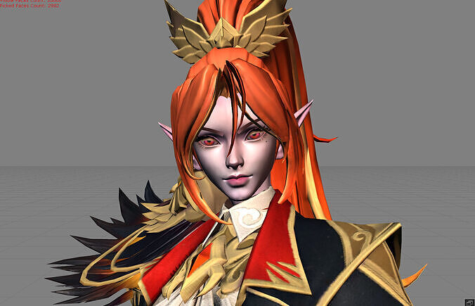 Miya Nightowl Huntress Low-poly 3D model