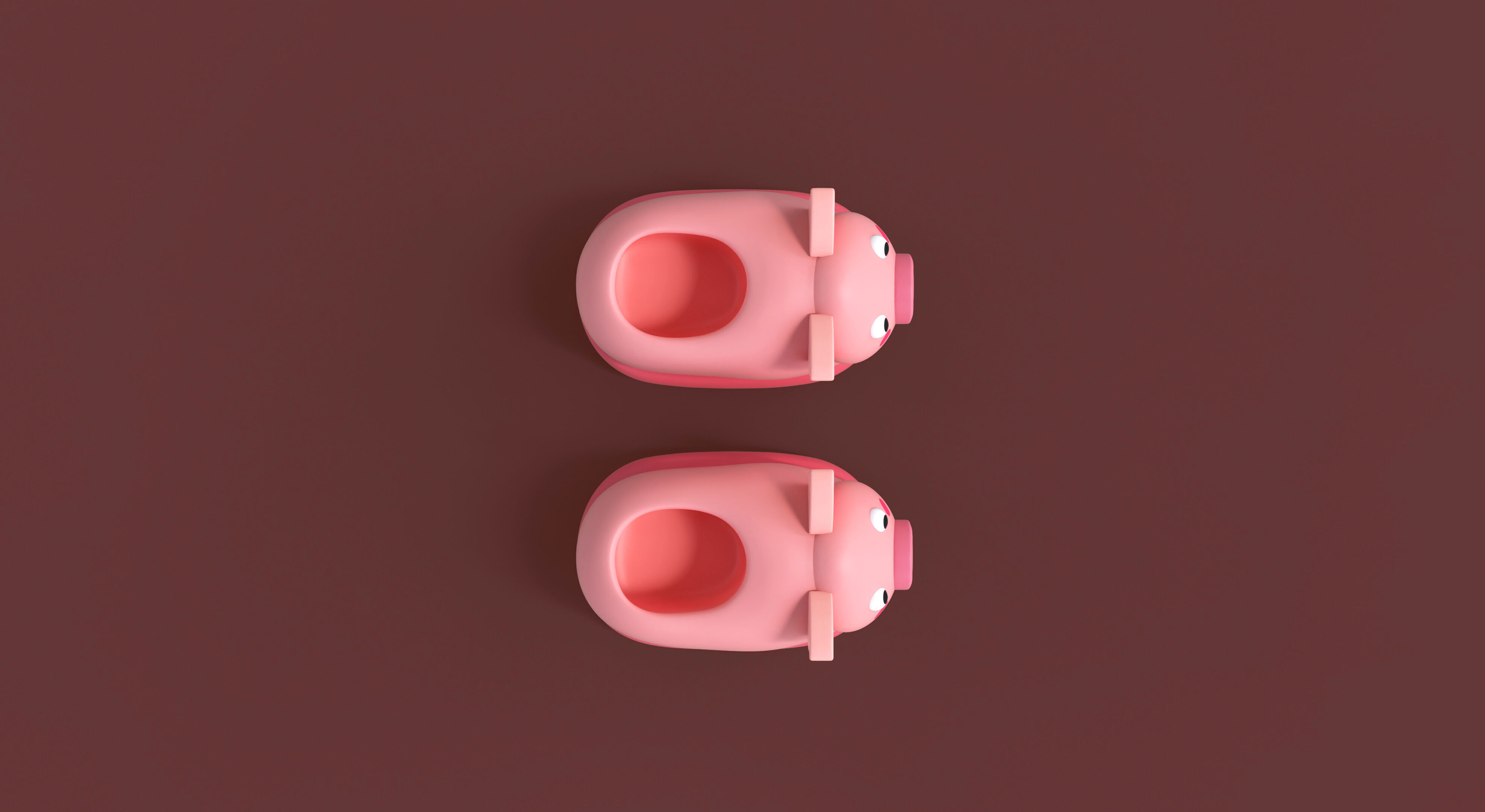 Low-Poly Pig Slippers Low-poly 3D model_4