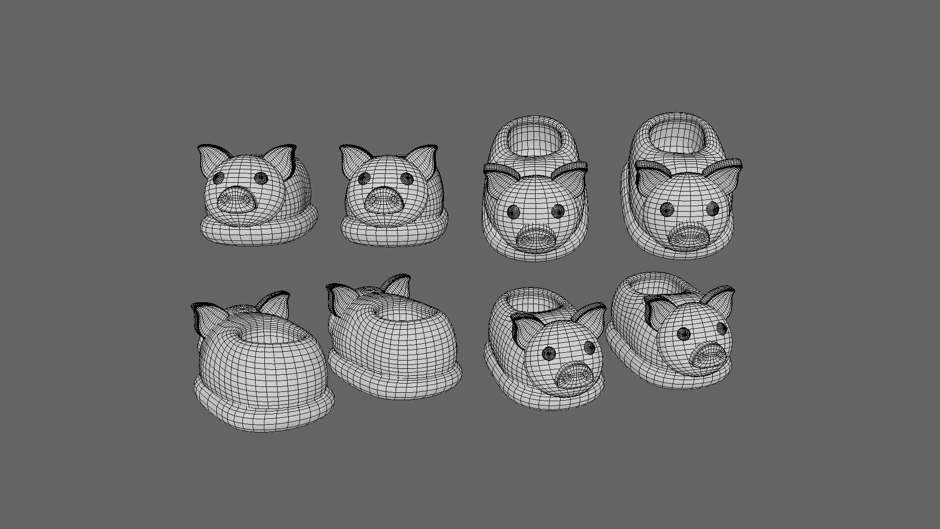 Low-Poly Pig Slippers Low-poly 3D model_6