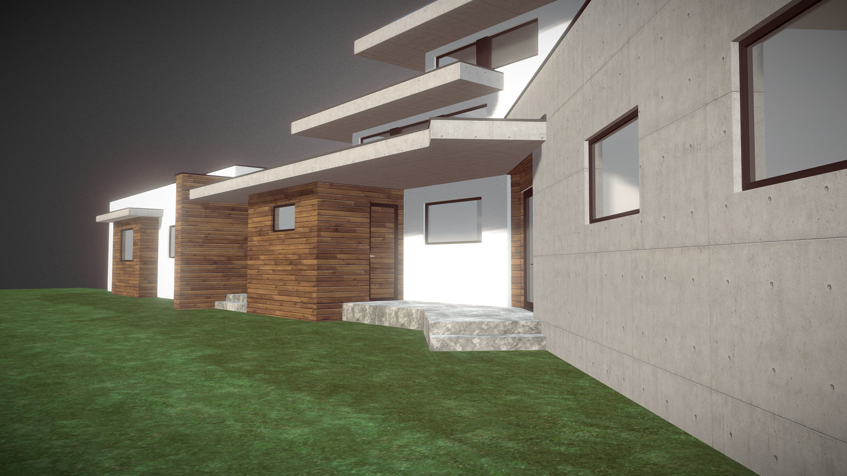 Modern house 3D model_1