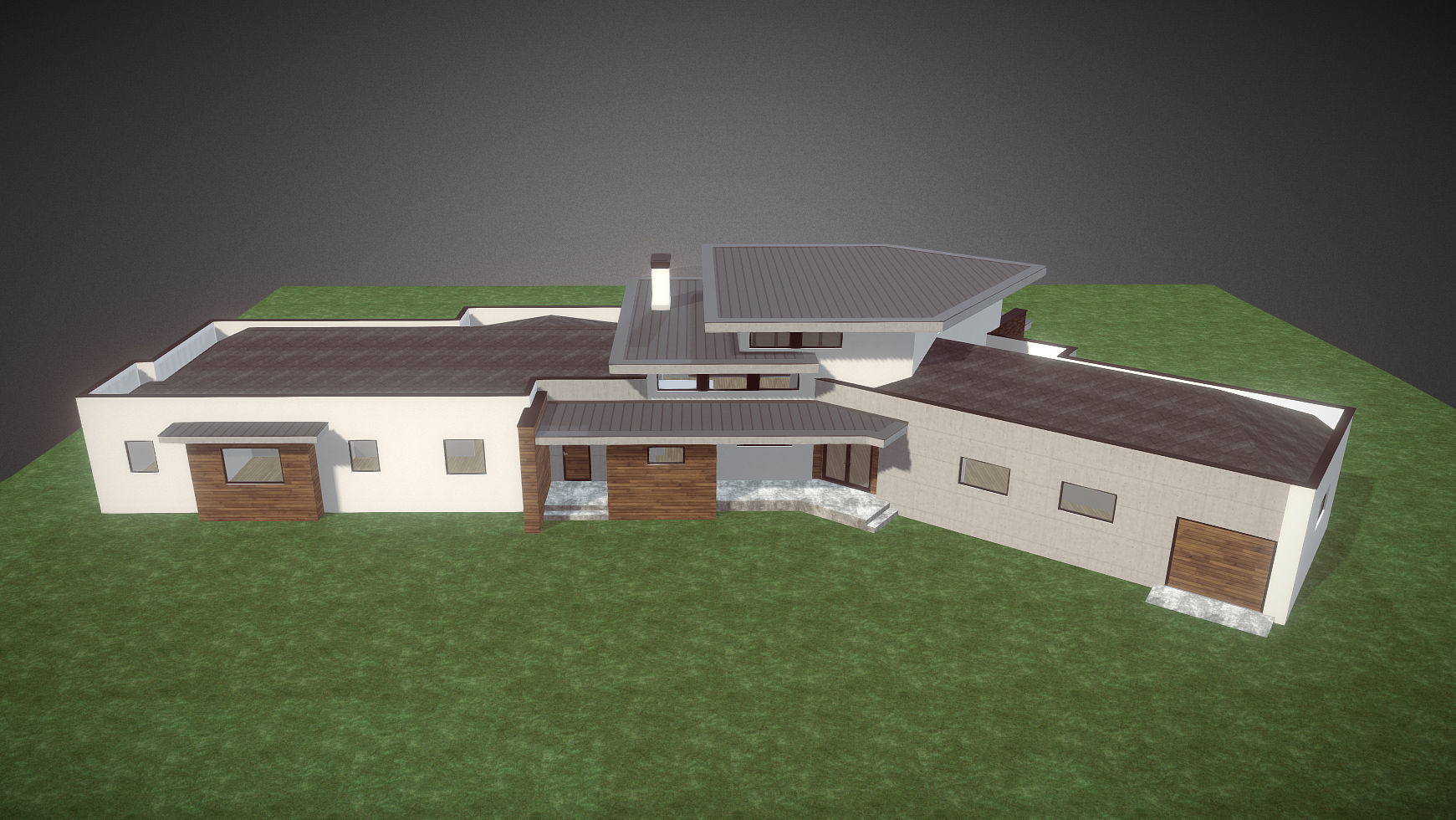 Modern house 3D model_3
