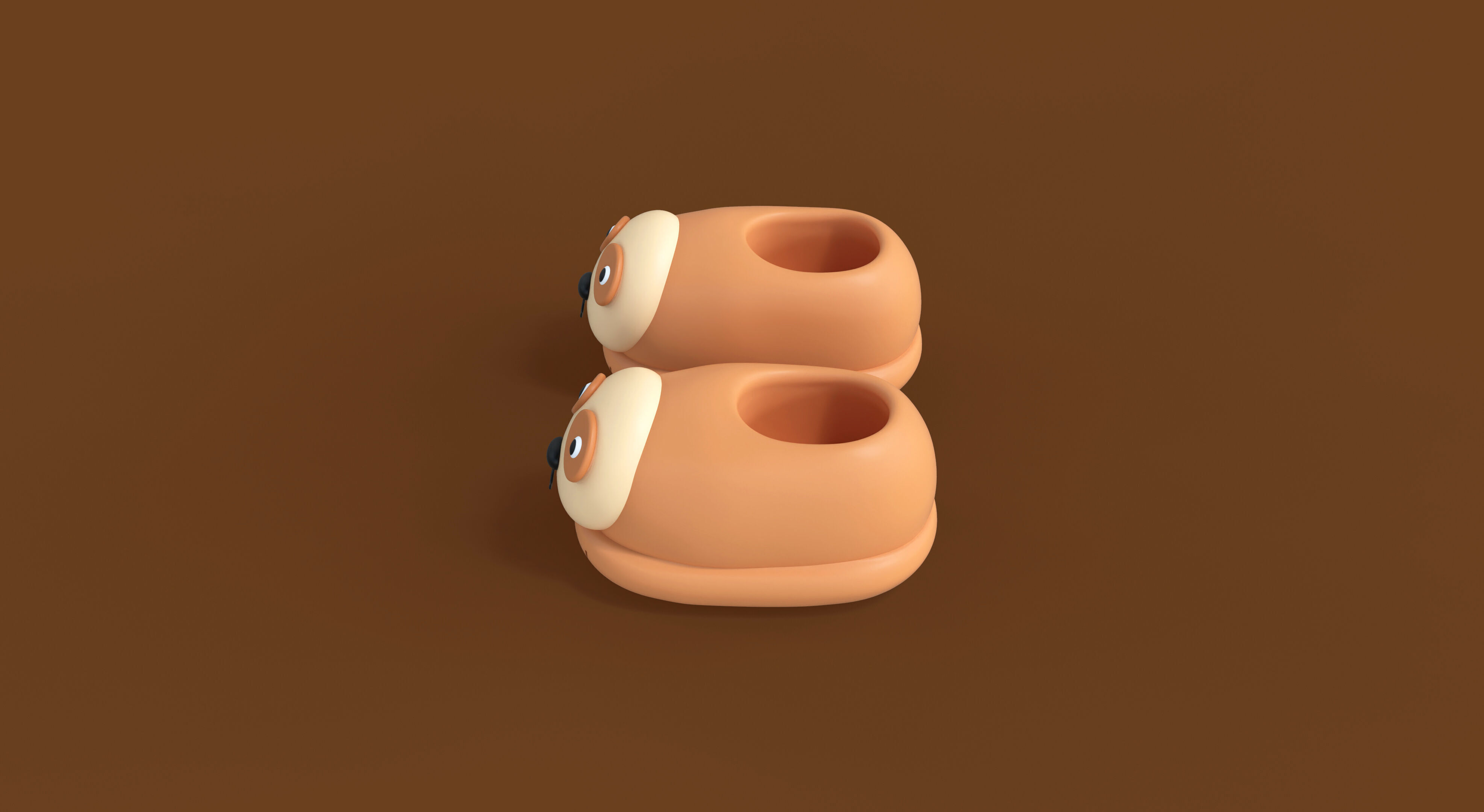 Low-Poly Sloth Slippers Low-poly 3D model_1