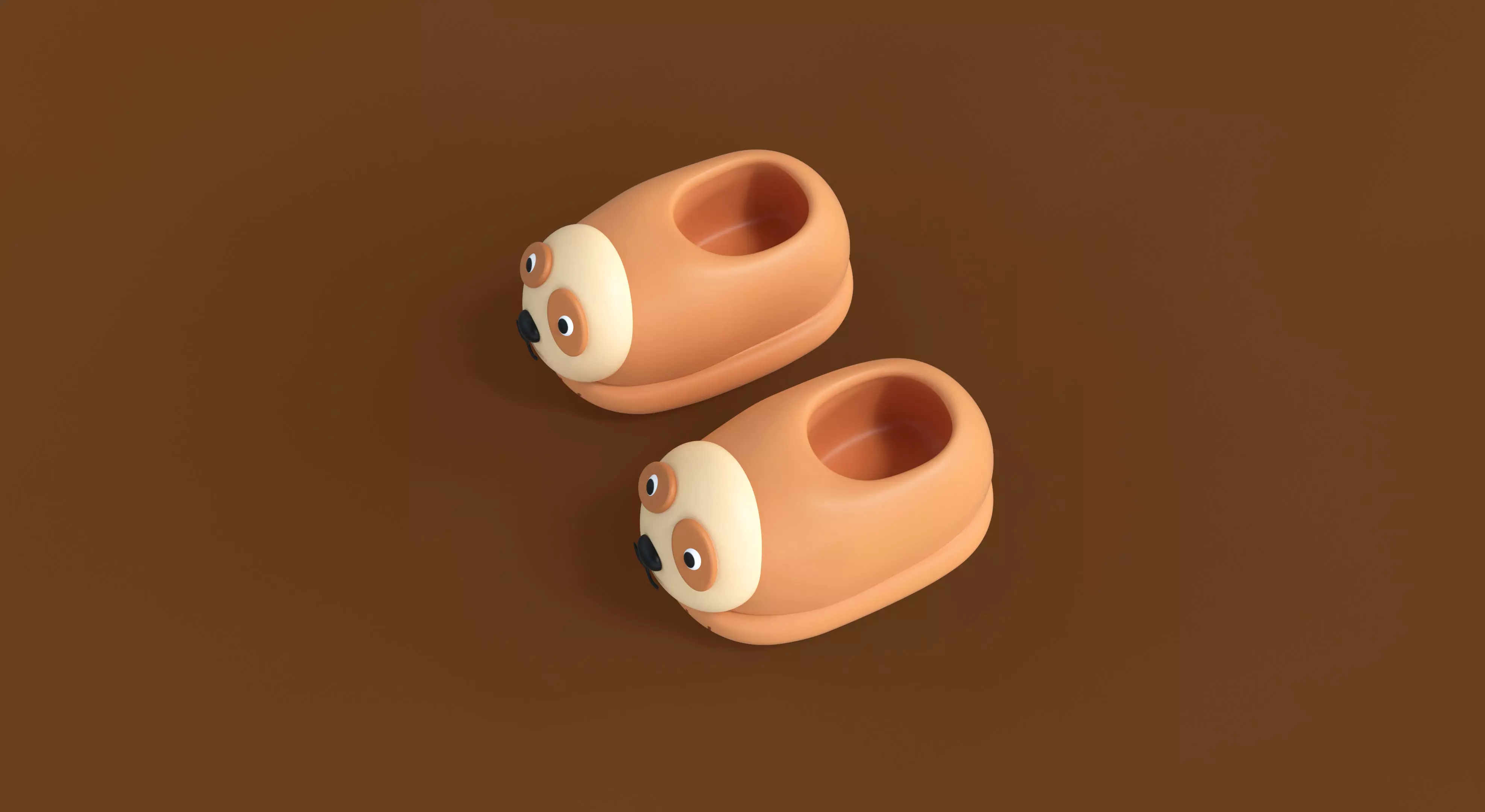Low-Poly Sloth Slippers Low-poly 3D model_0