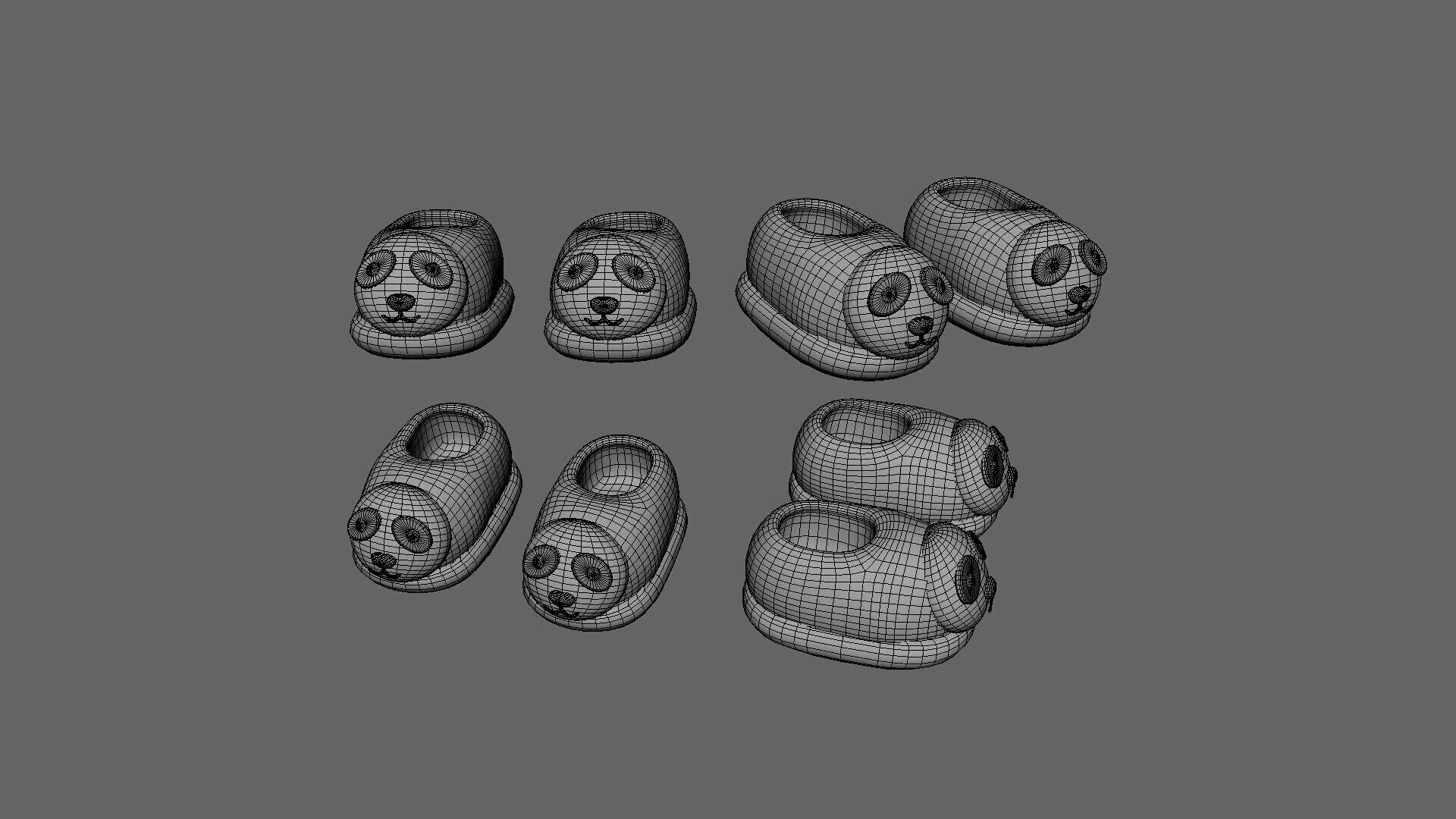 Low-Poly Sloth Slippers Low-poly 3D model_4