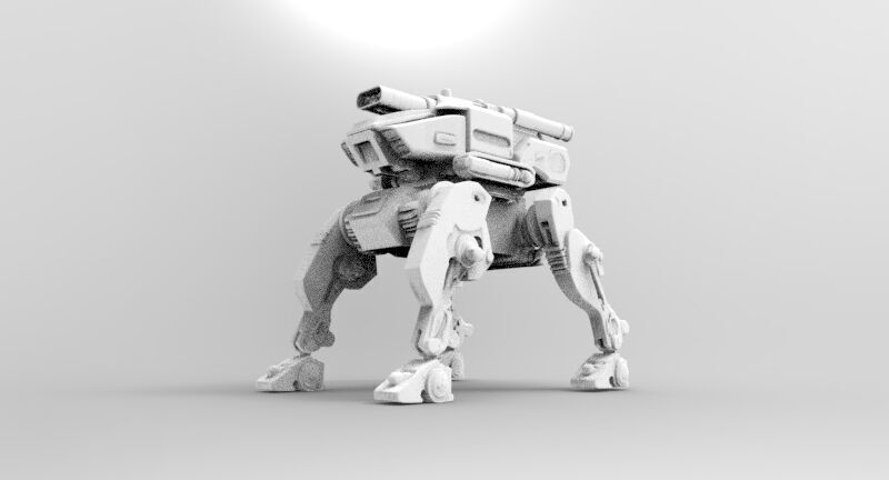 Cerberus robotic 3D print model_5