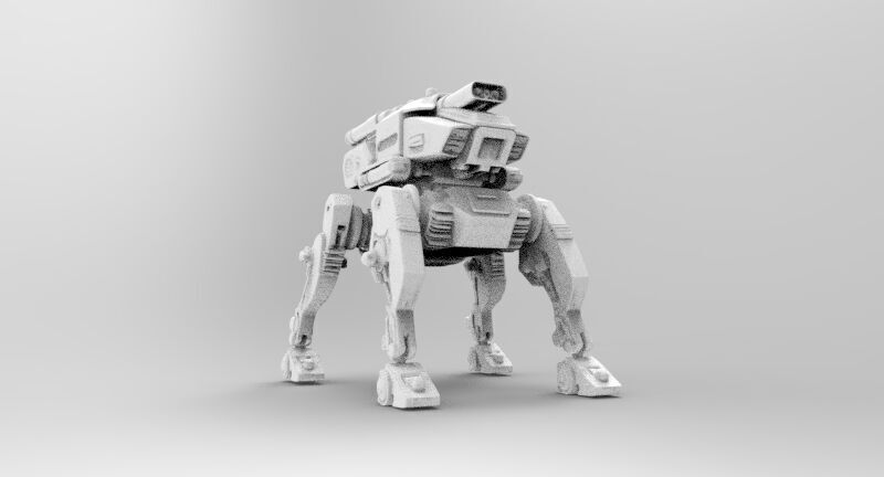 Cerberus robotic 3D print model_4