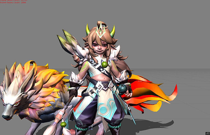 Popol Kupa Spirit of the Brush Low-poly 3D model