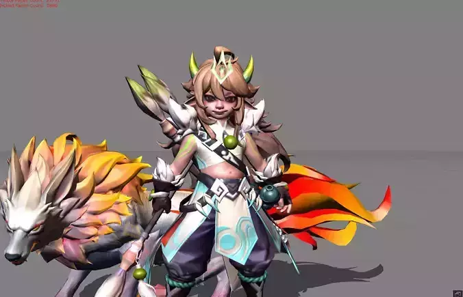Popol Kupa Spirit of the Brush Low-poly 3D model