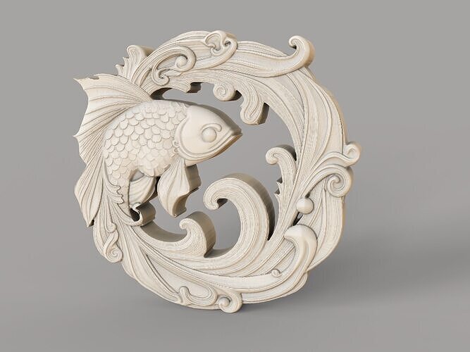 Bas Relief Fish 3D print model