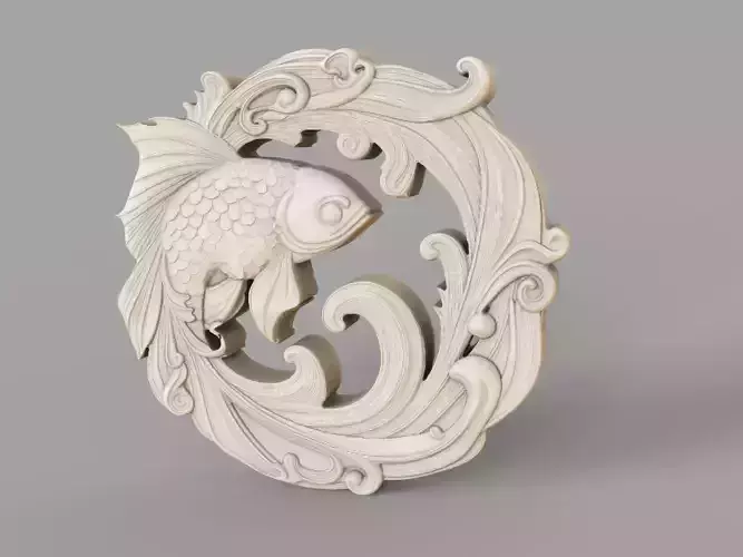 Bas Relief Fish 3D print model