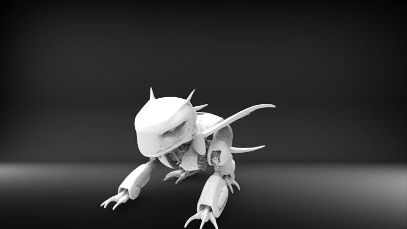 chibby dragon robotic 3D print model_1