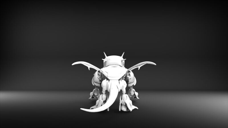 chibby dragon robotic 3D print model_3