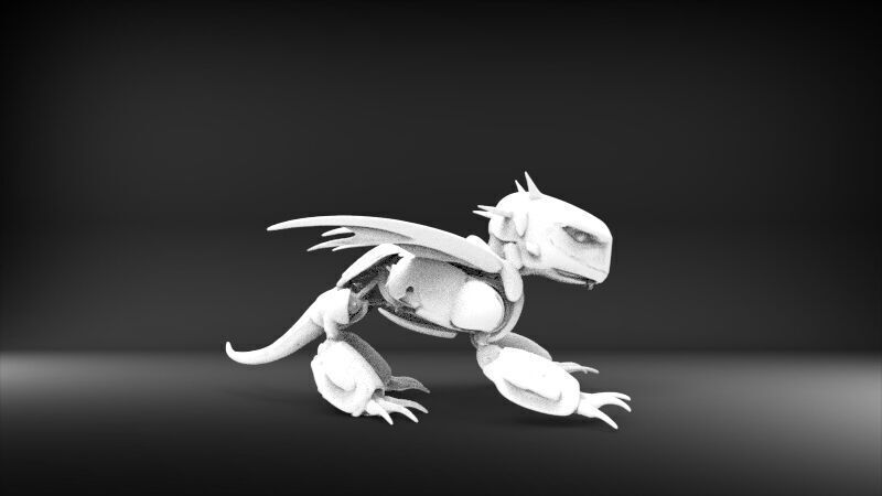 chibby dragon robotic 3D print model_2