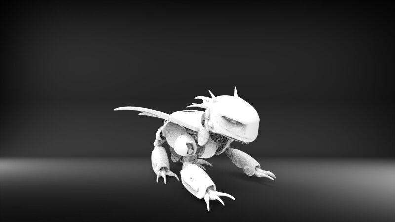 chibby dragon robotic 3D print model_5
