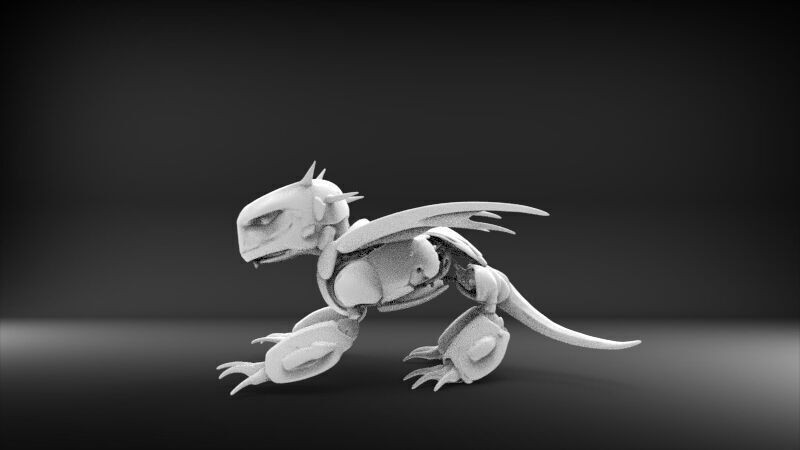 chibby dragon robotic 3D print model_4