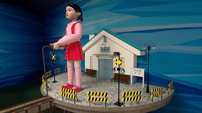 Squid Game season 3 Jump rope game scene 3D model
