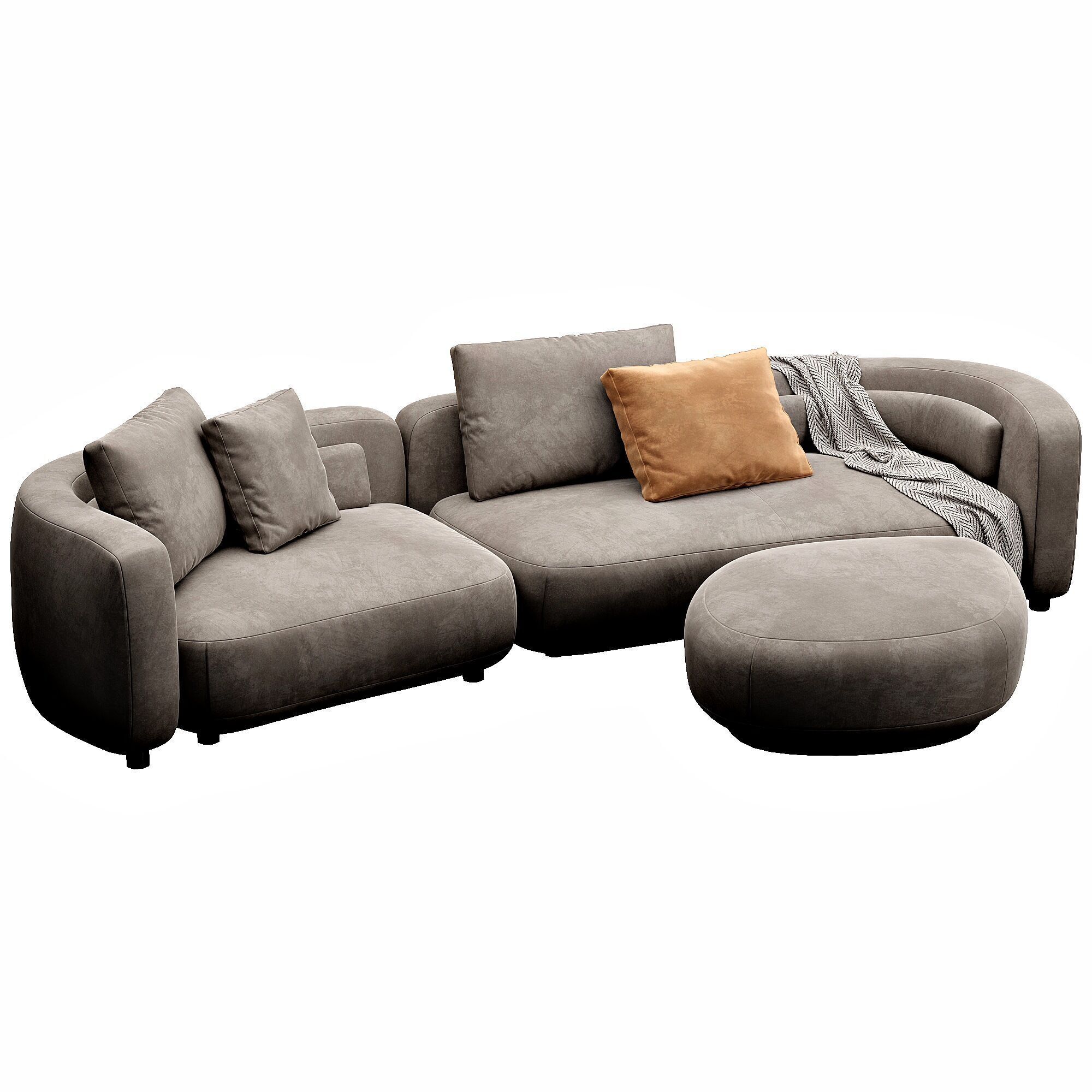 Bezier Sofa 3D model_2
