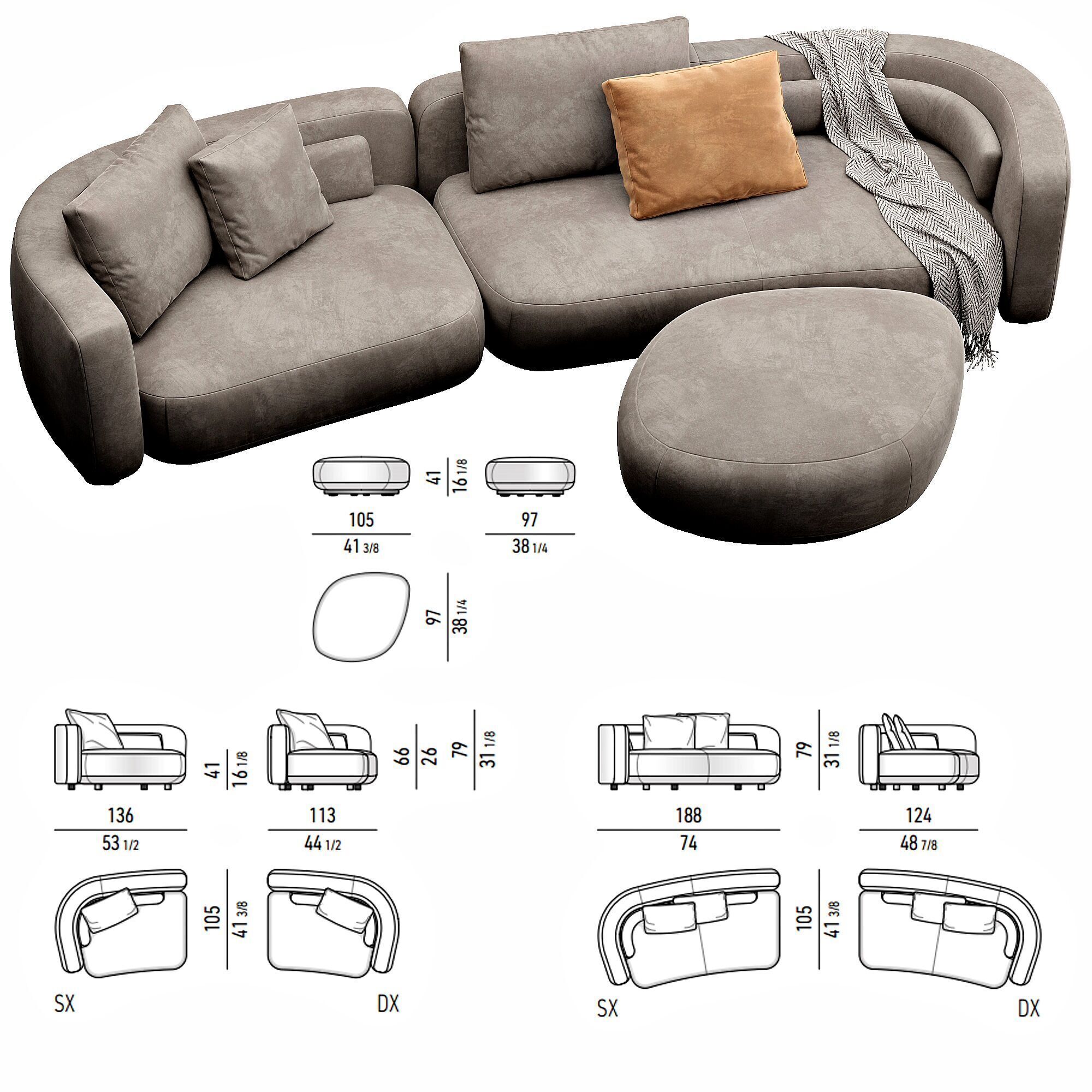 Bezier Sofa 3D model_3